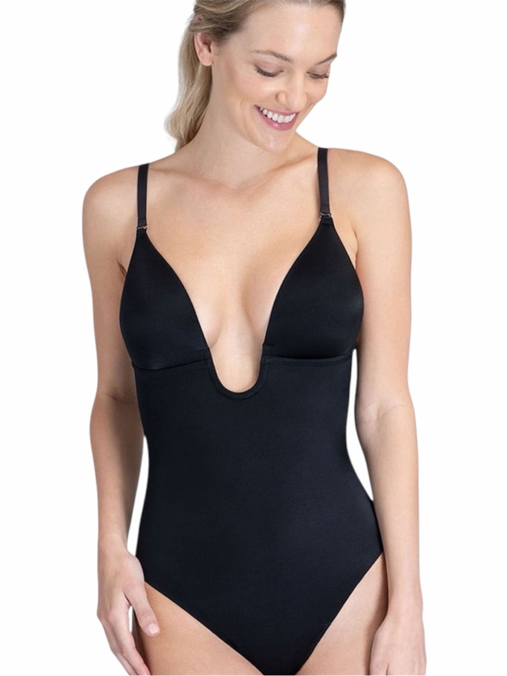 SPANXshape Suit Your Fancy Plunge Low-Back Thong Bodysuit shapewear